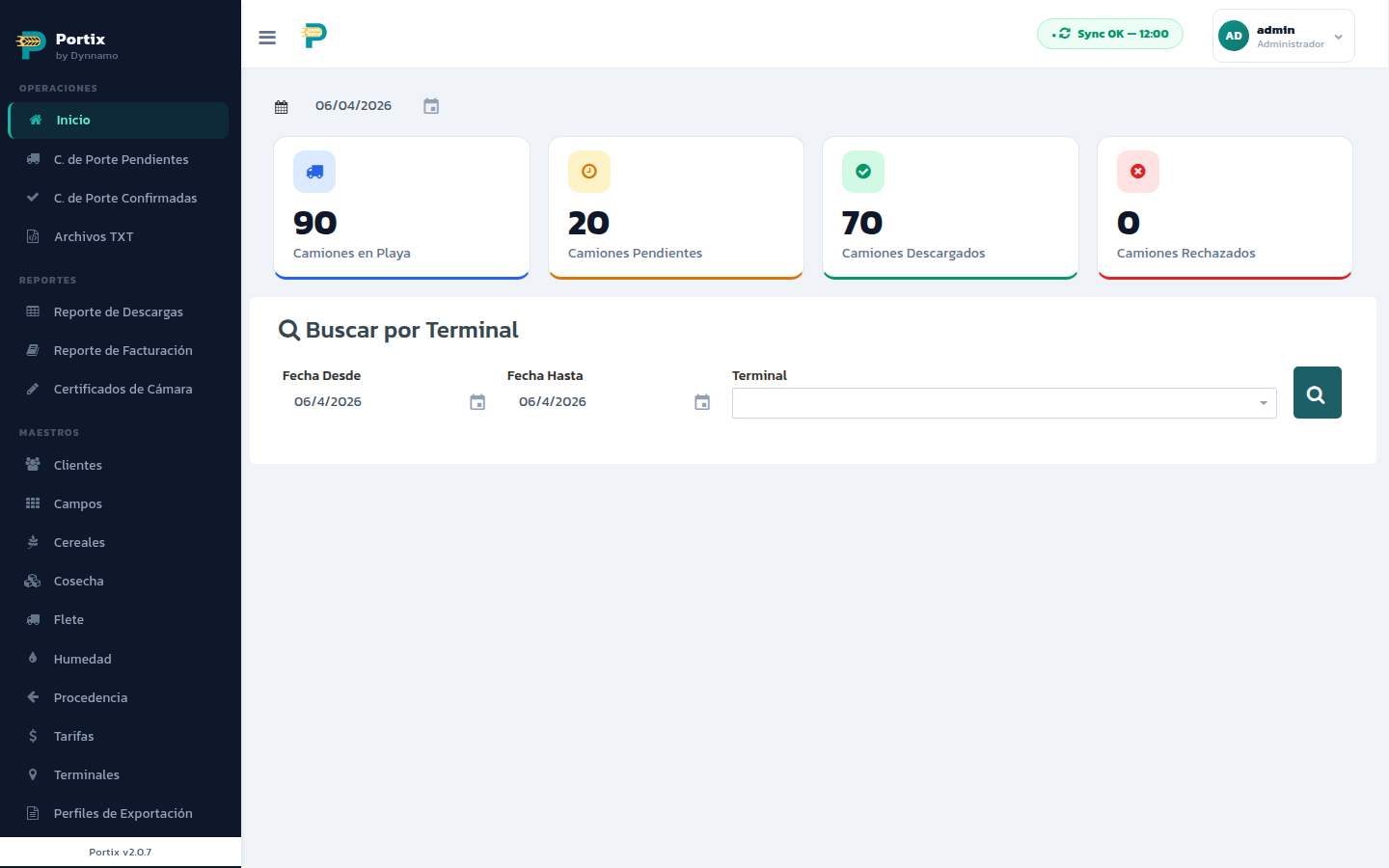 Dashboard de Portix